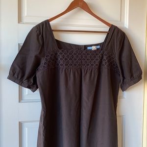 Chocolate Brown Silk Shift Dress